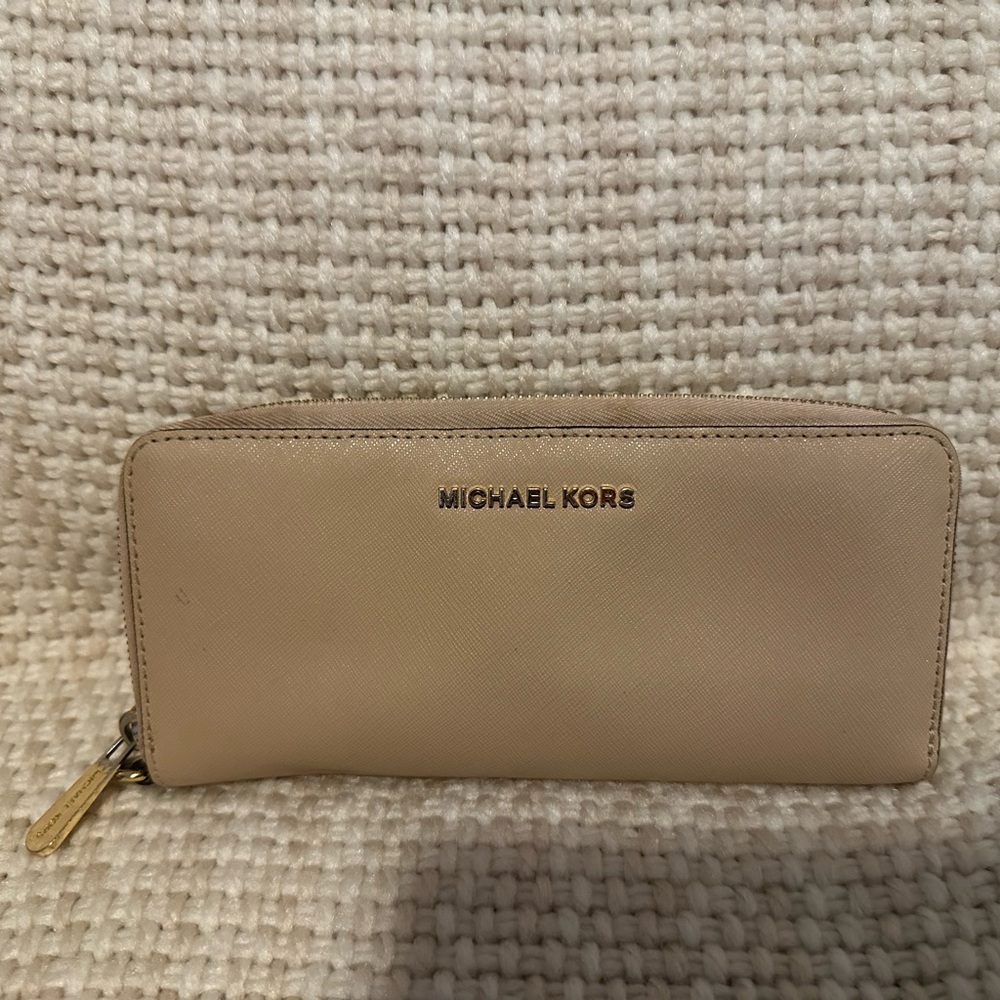 Michael Kors Tan Zip-Around Wallet